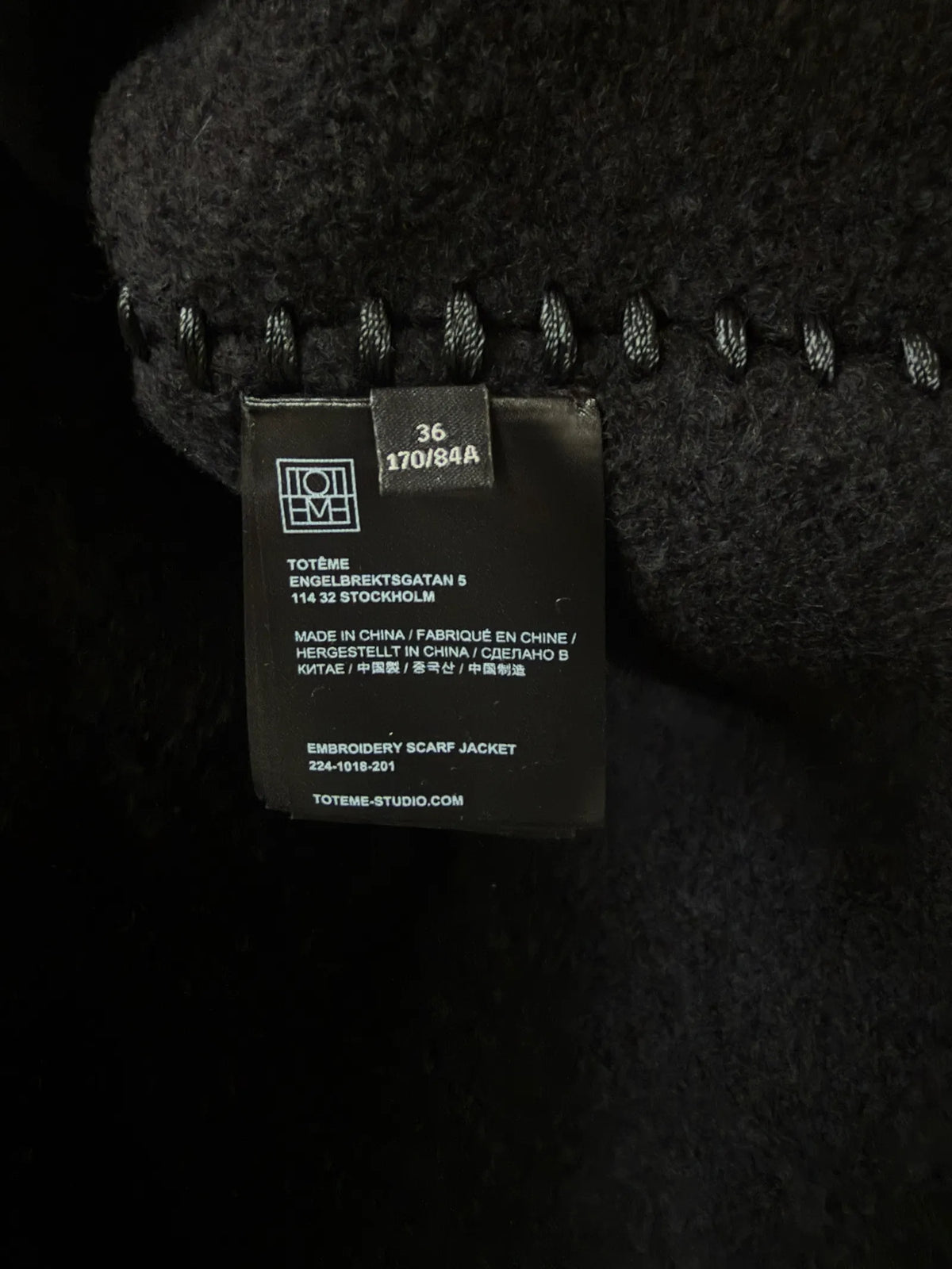 Toteme Embroidery-ulljacka NWT
