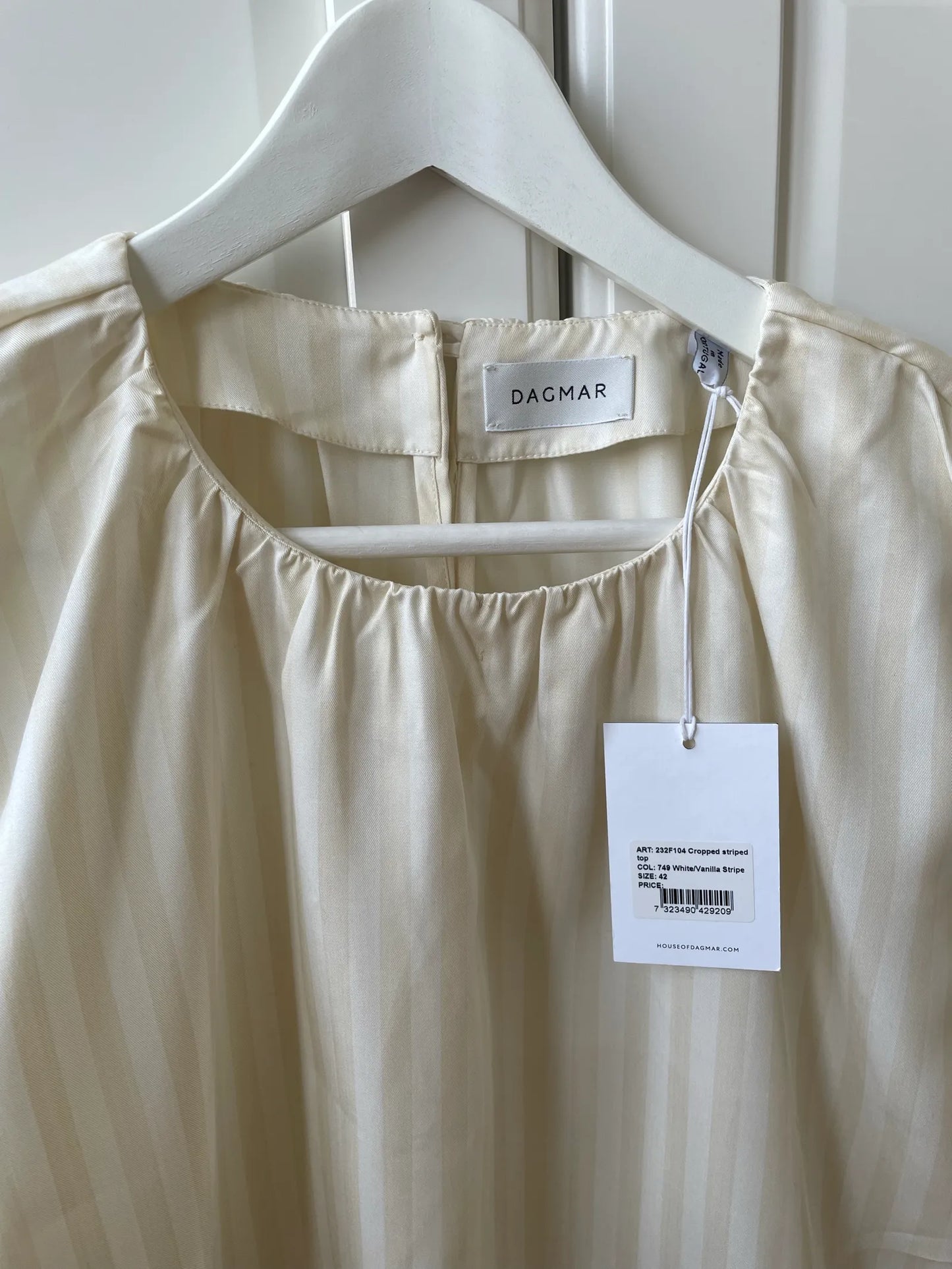 Dagmar Cropped Striped White/vanilla-blus NWT