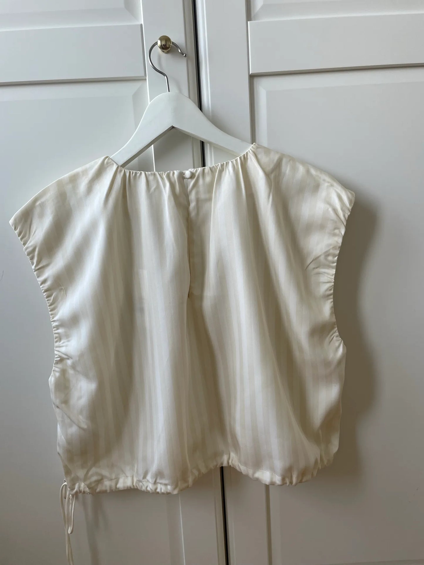 Dagmar Cropped Striped White/vanilla-blus NWT