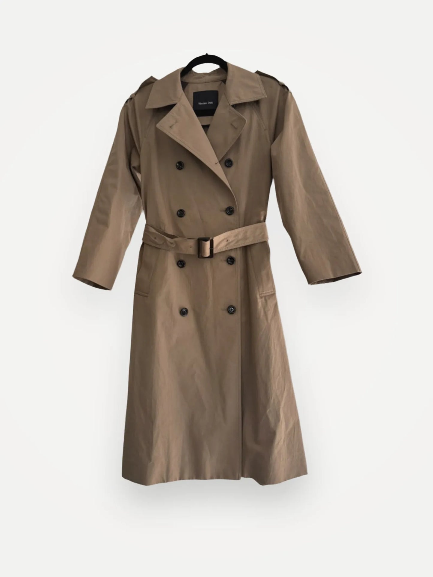 Massimo Dutti Double-breasted Button Trench With Belt-trenchcoat NWOT