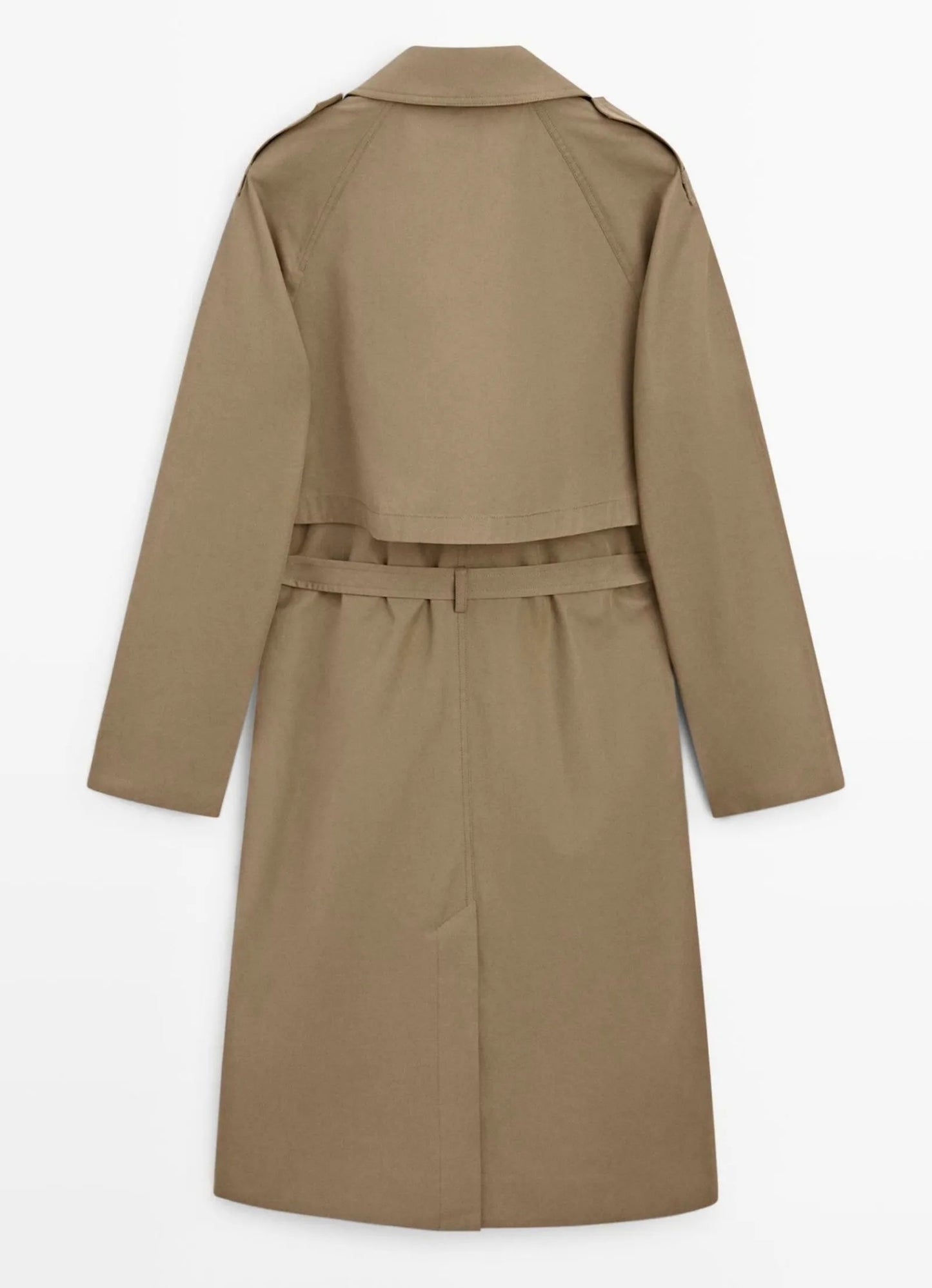 Massimo Dutti Double-breasted Button Trench With Belt-trenchcoat NWOT