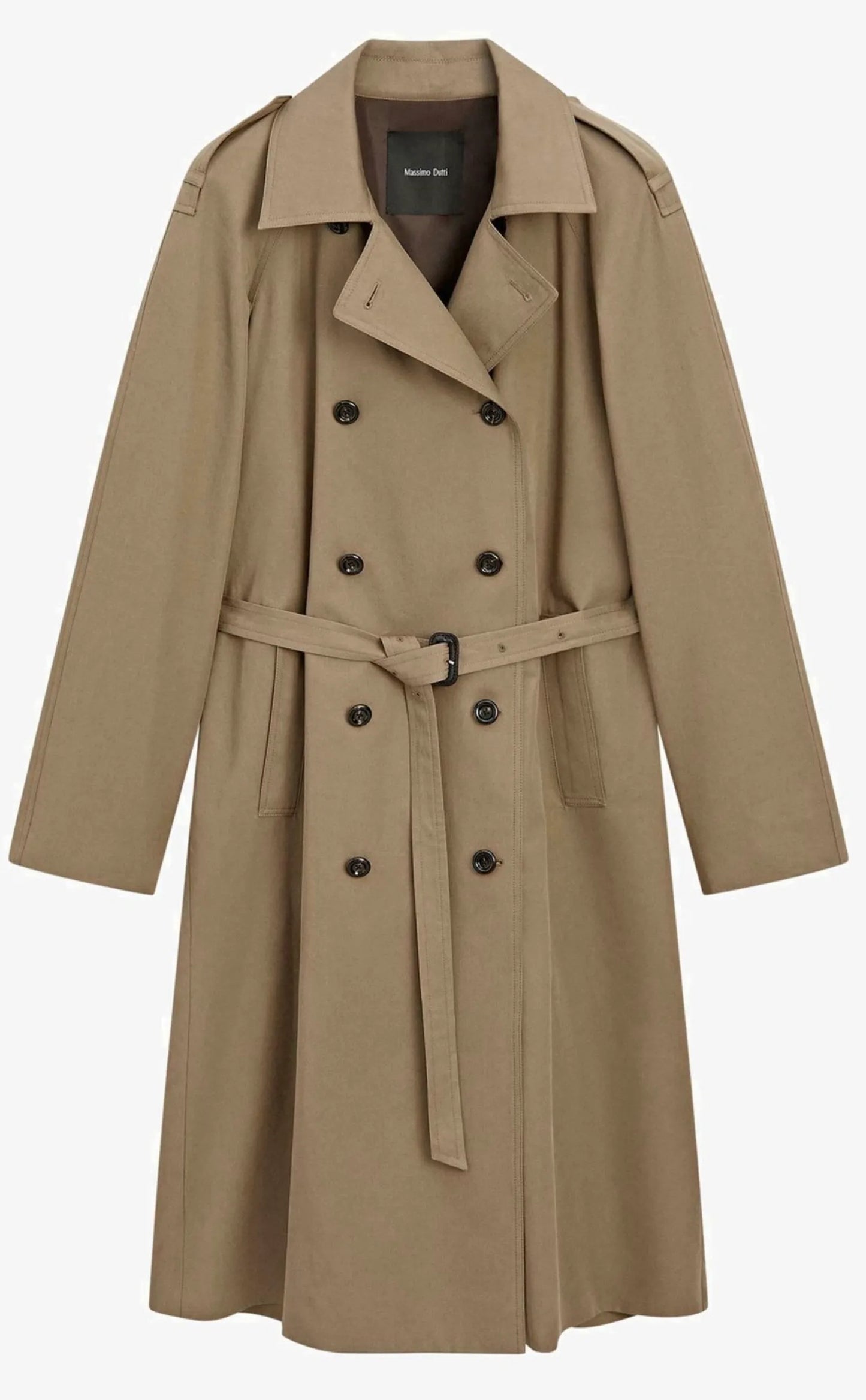 Massimo Dutti Double-breasted Button Trench With Belt-trenchcoat NWOT