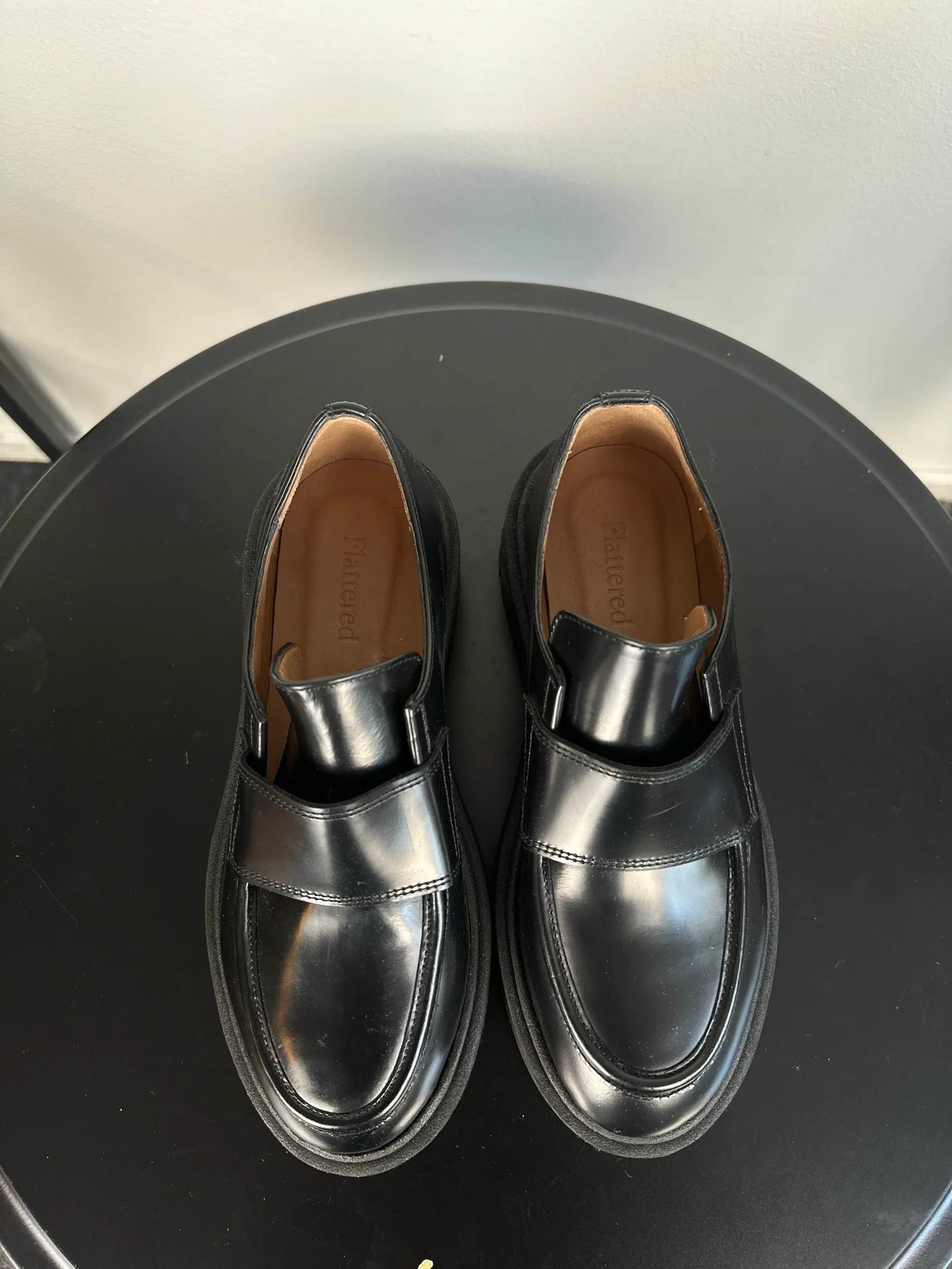 Flattered Leo Leather Black-skinnloafers