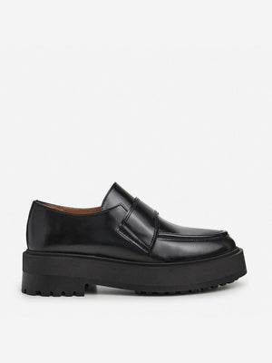 Flattered Leo Leather Black-skinnloafers