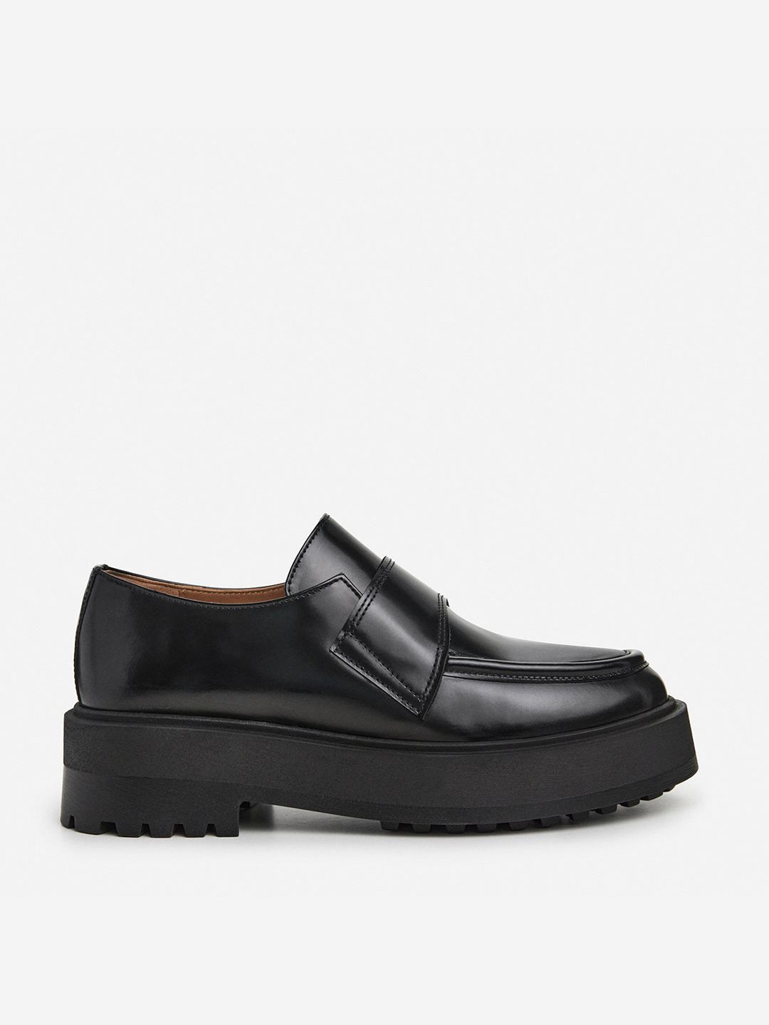 Flattered Leo Leather Black-skinnloafers