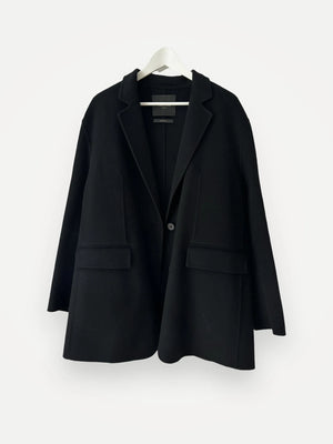 Massimo Dutti Black Wool Coat