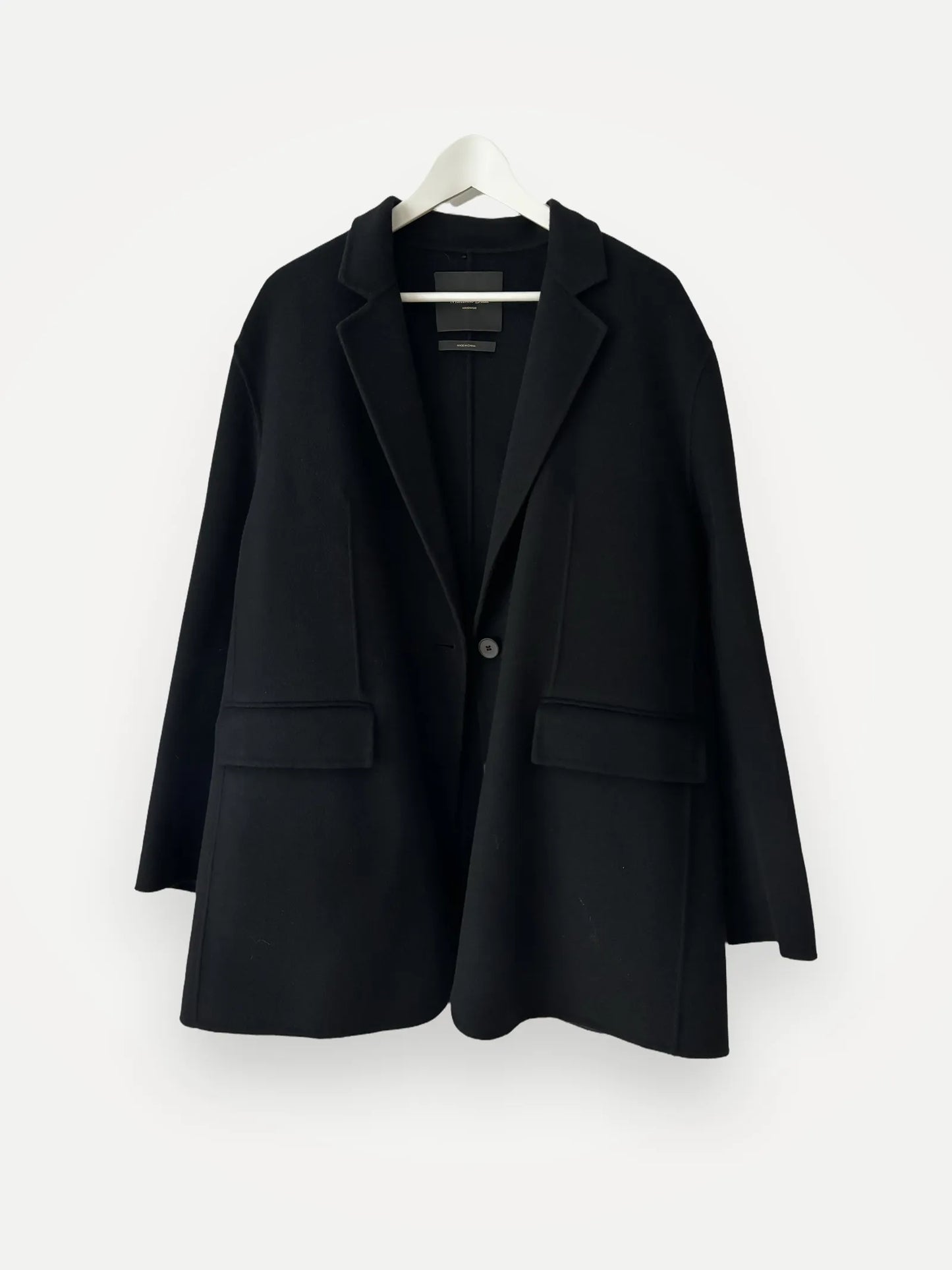 Massimo Dutti Black Wool Coat