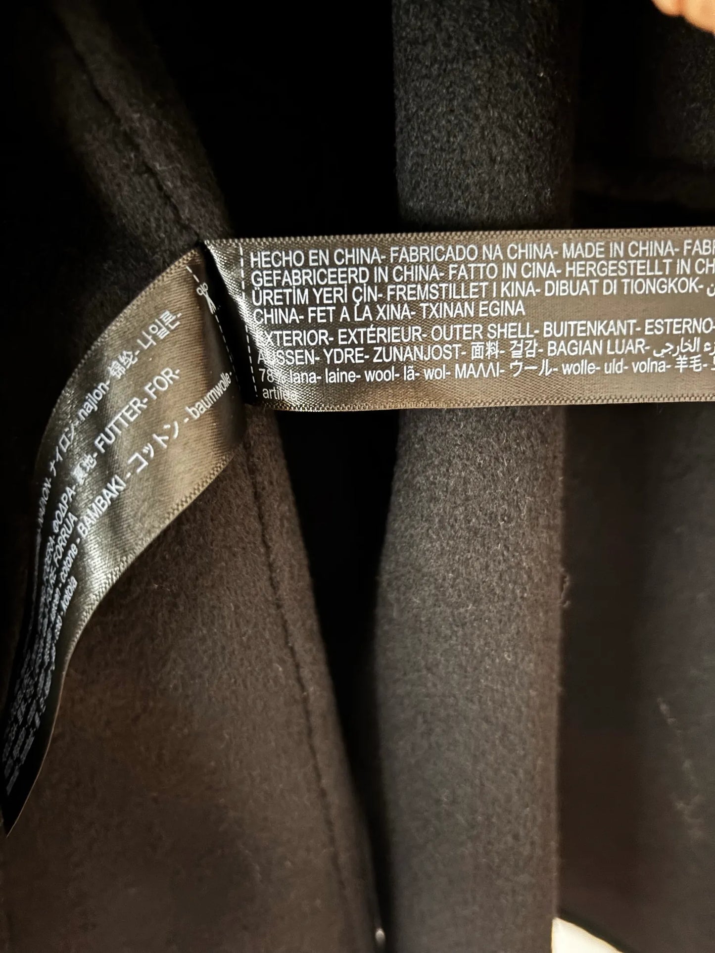 Massimo Dutti Black Wool Coat