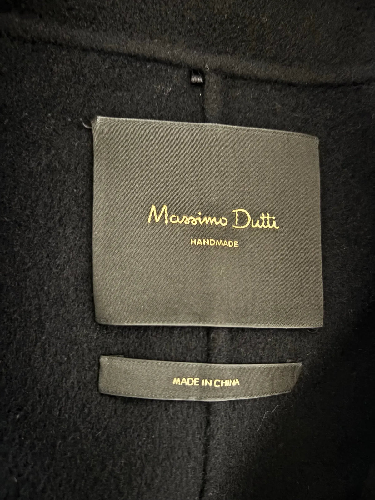 Massimo Dutti Black Wool Coat