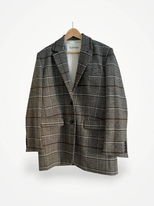 Rodebjer Vera Check-ullkavaj NWOT