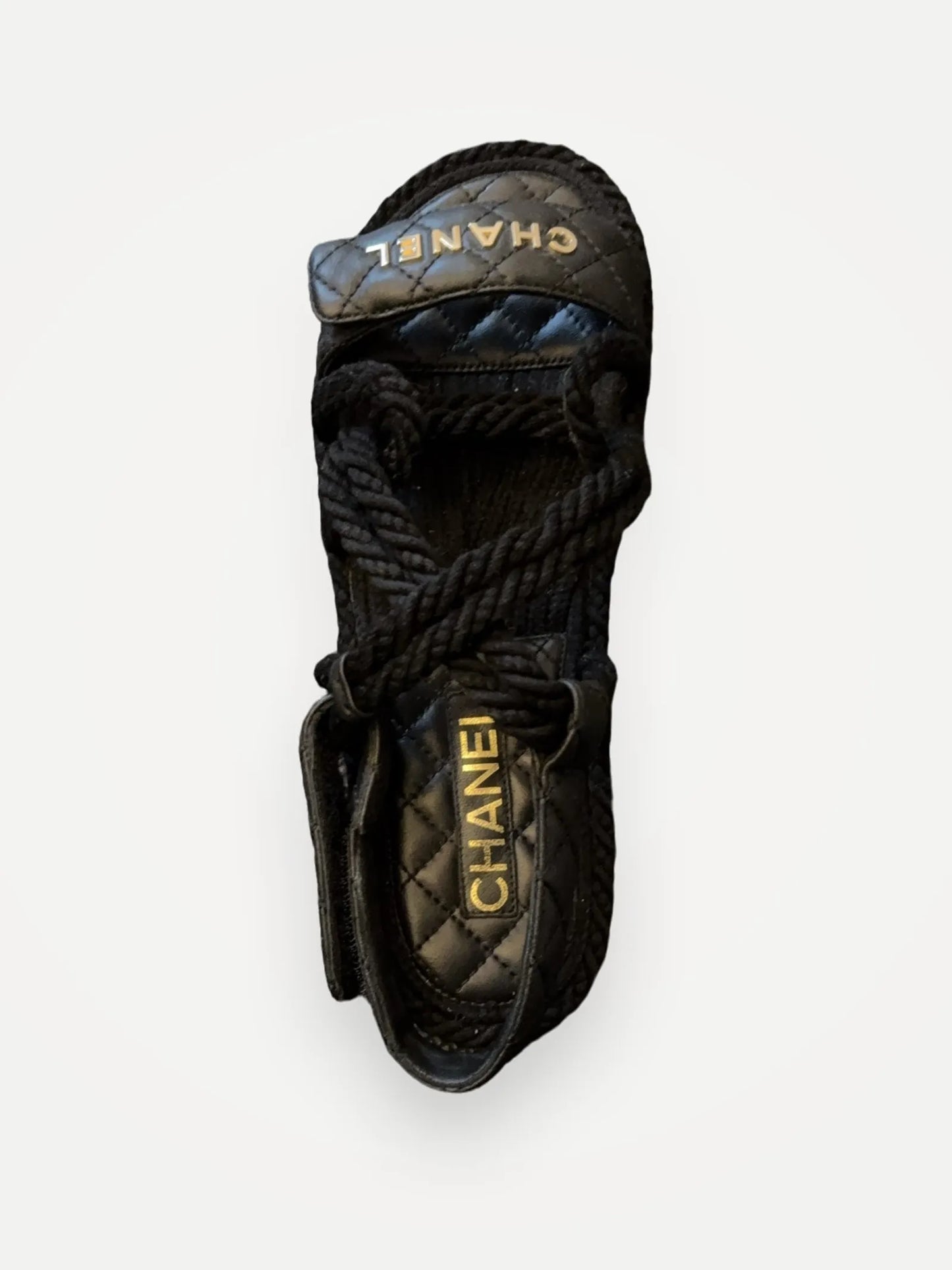 Chanel Leather Espadrilles Sandals