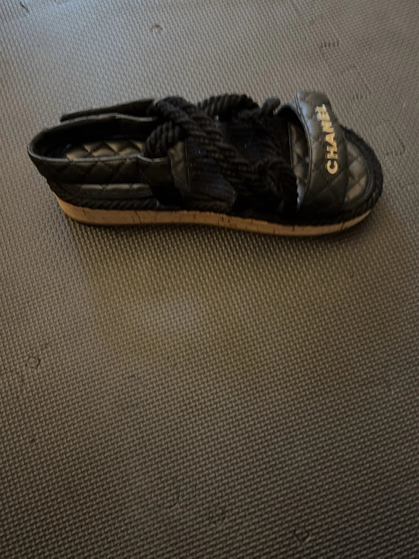 Chanel Leather Espadrilles Sandals