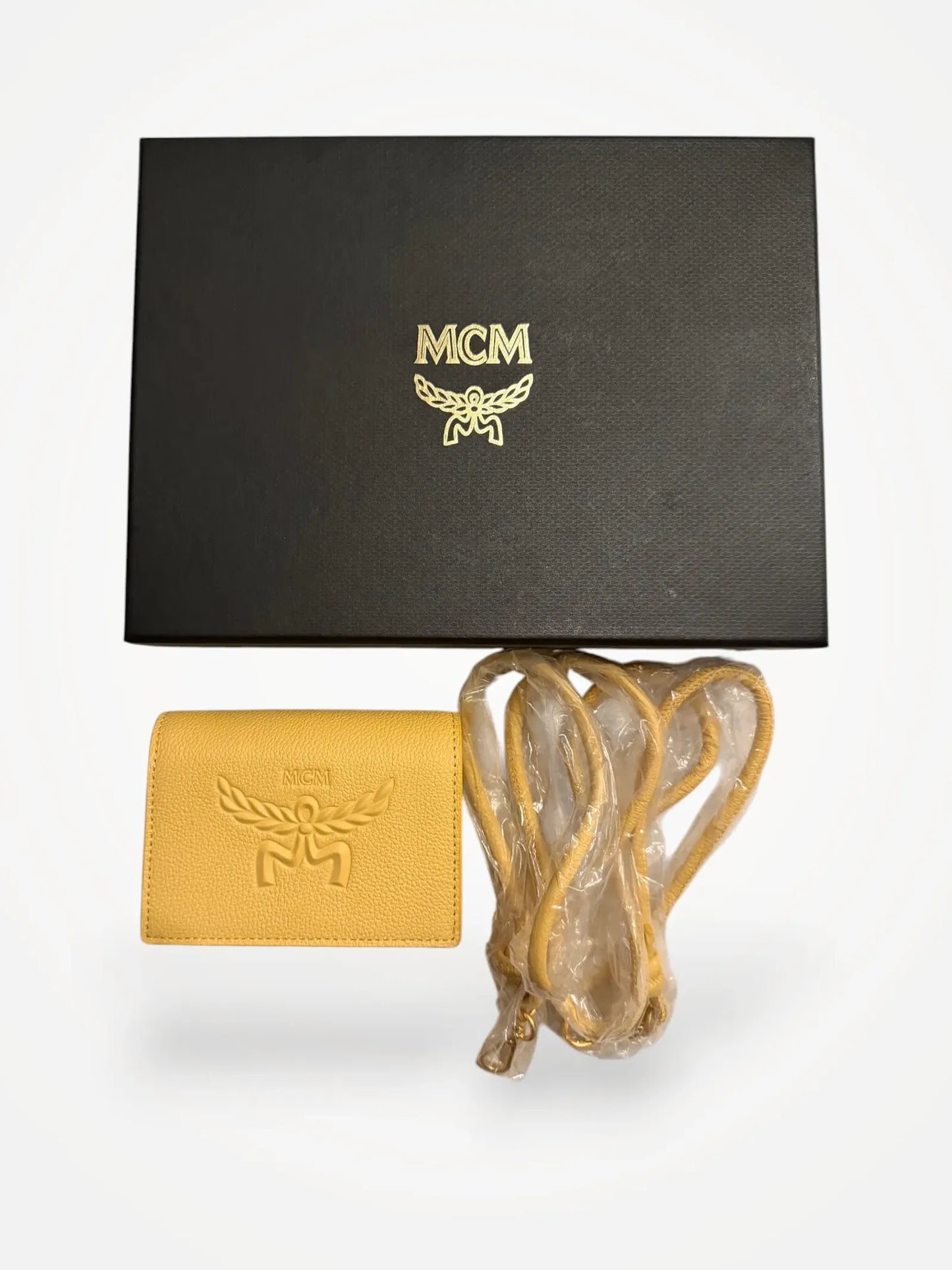 Mcm Himmel Wallet In Corn Yellow Bag