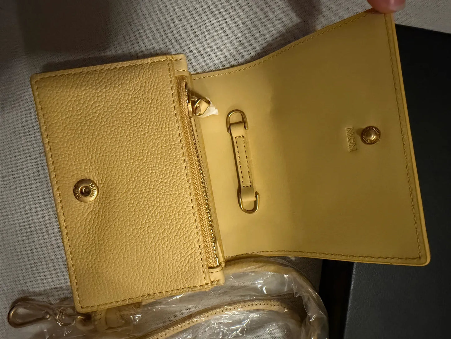 Mcm Himmel Wallet In Corn Yellow Bag