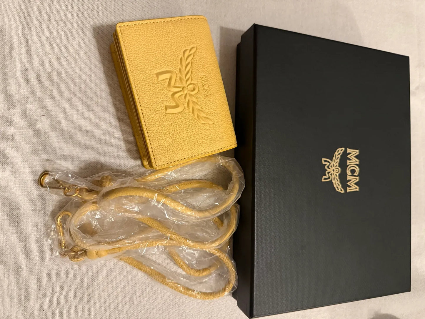 Mcm Himmel Wallet In Corn Yellow Bag