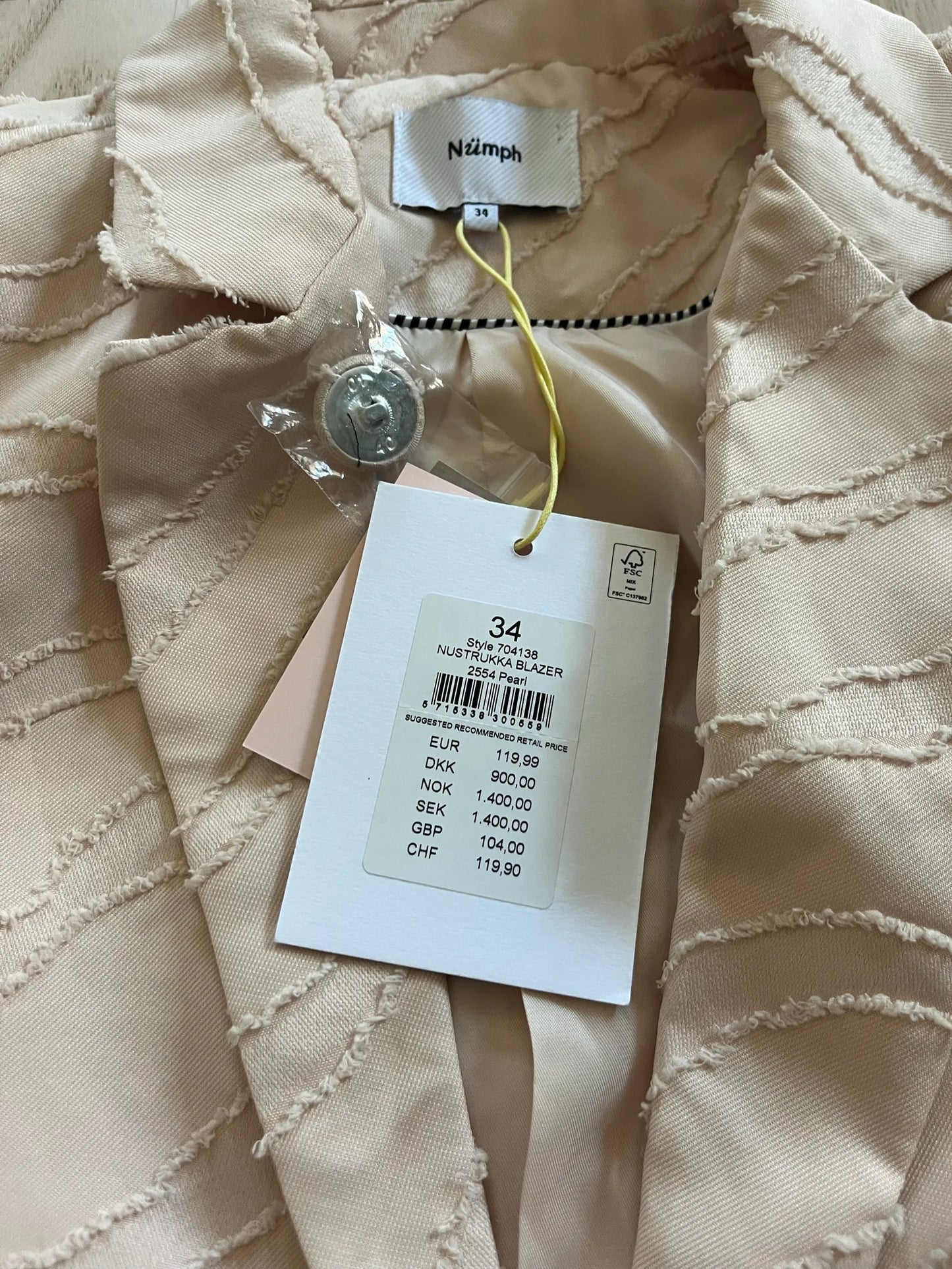 Nümph Nusteukka-kavaj NWT