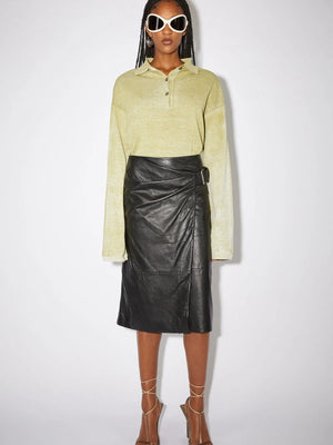 Acne Studios Leather Wrap-skinnkjol