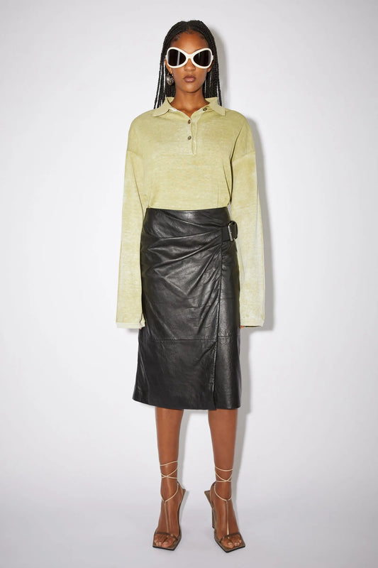 Acne Studios Leather Wrap-skinnkjol