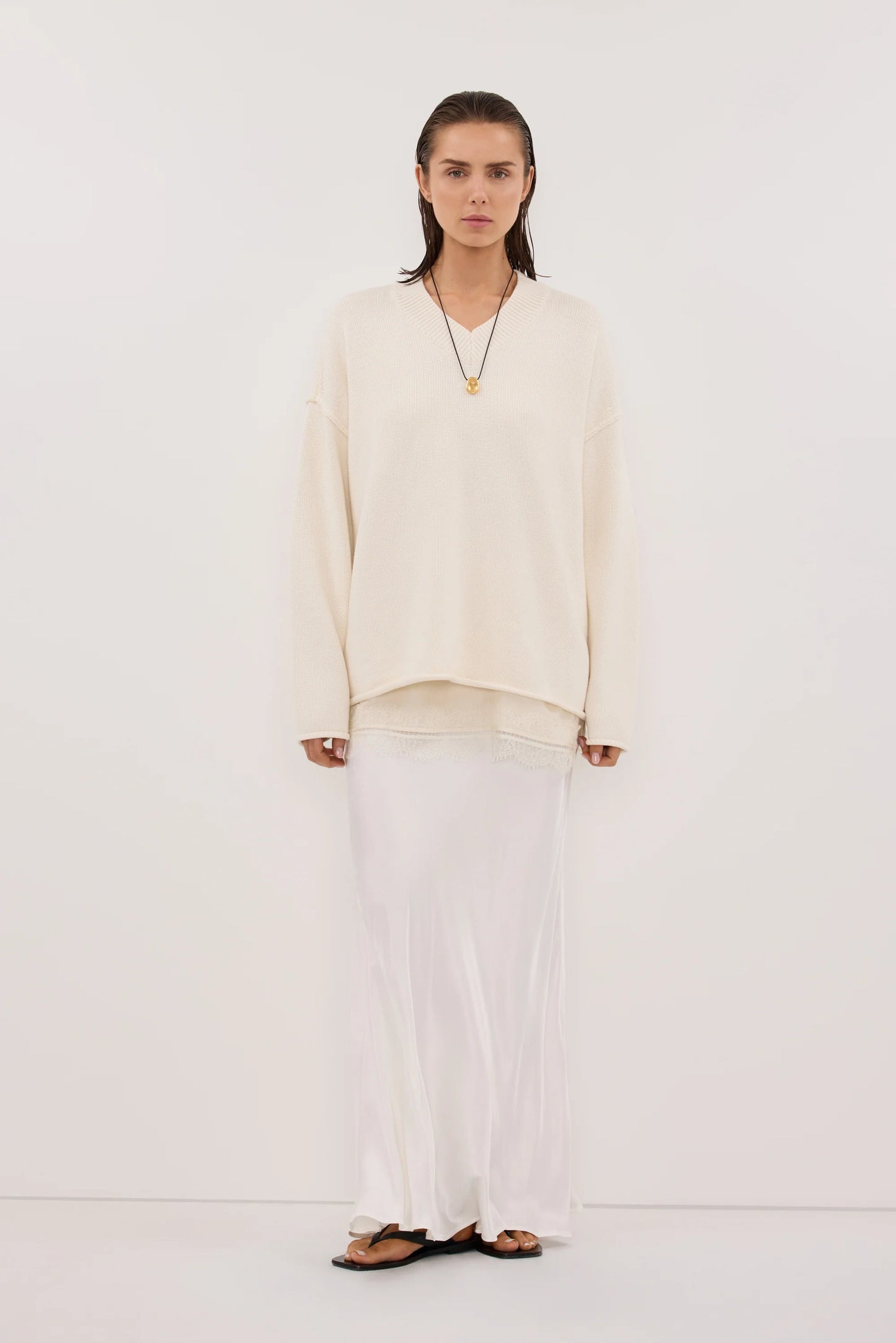 Silk White Skirt