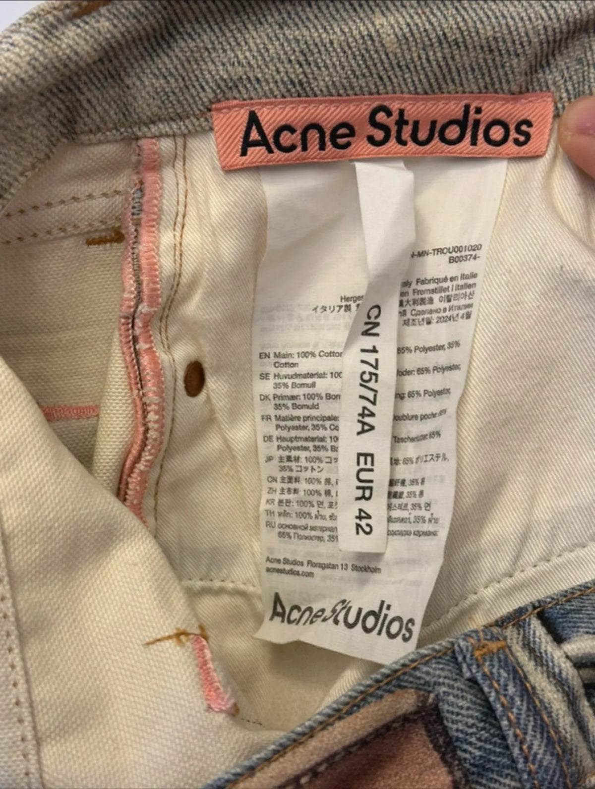 Acne Studios 1981m Trompe-l'oil Chain Print Jeans