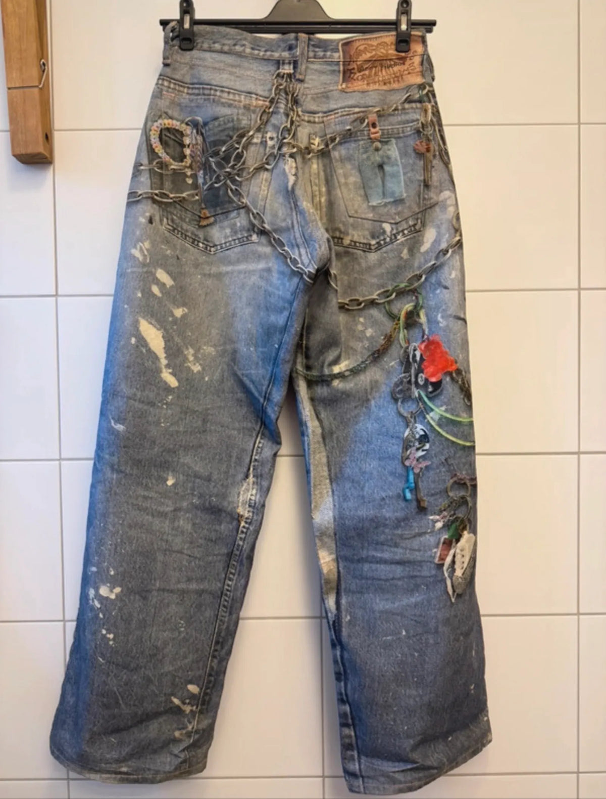 Acne Studios 1981m Trompe-l'oil Chain Print Jeans