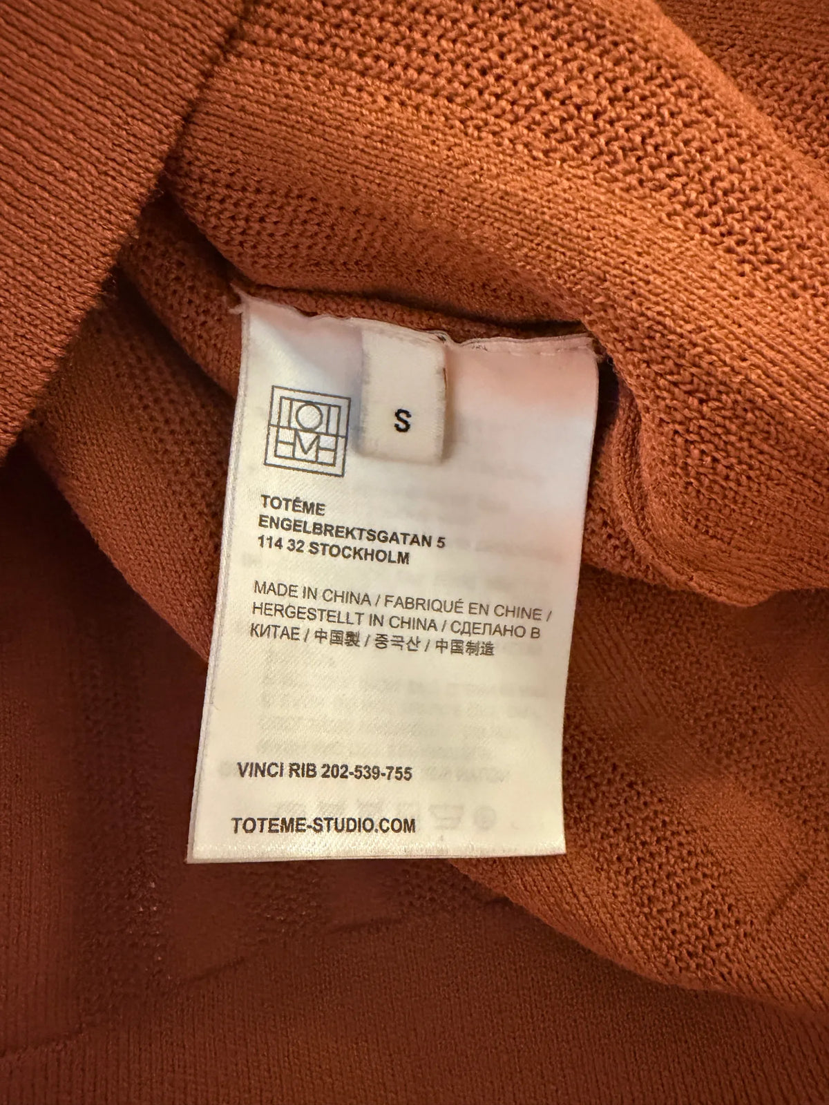 Toteme Vinci Rib In Tobacco-kofta