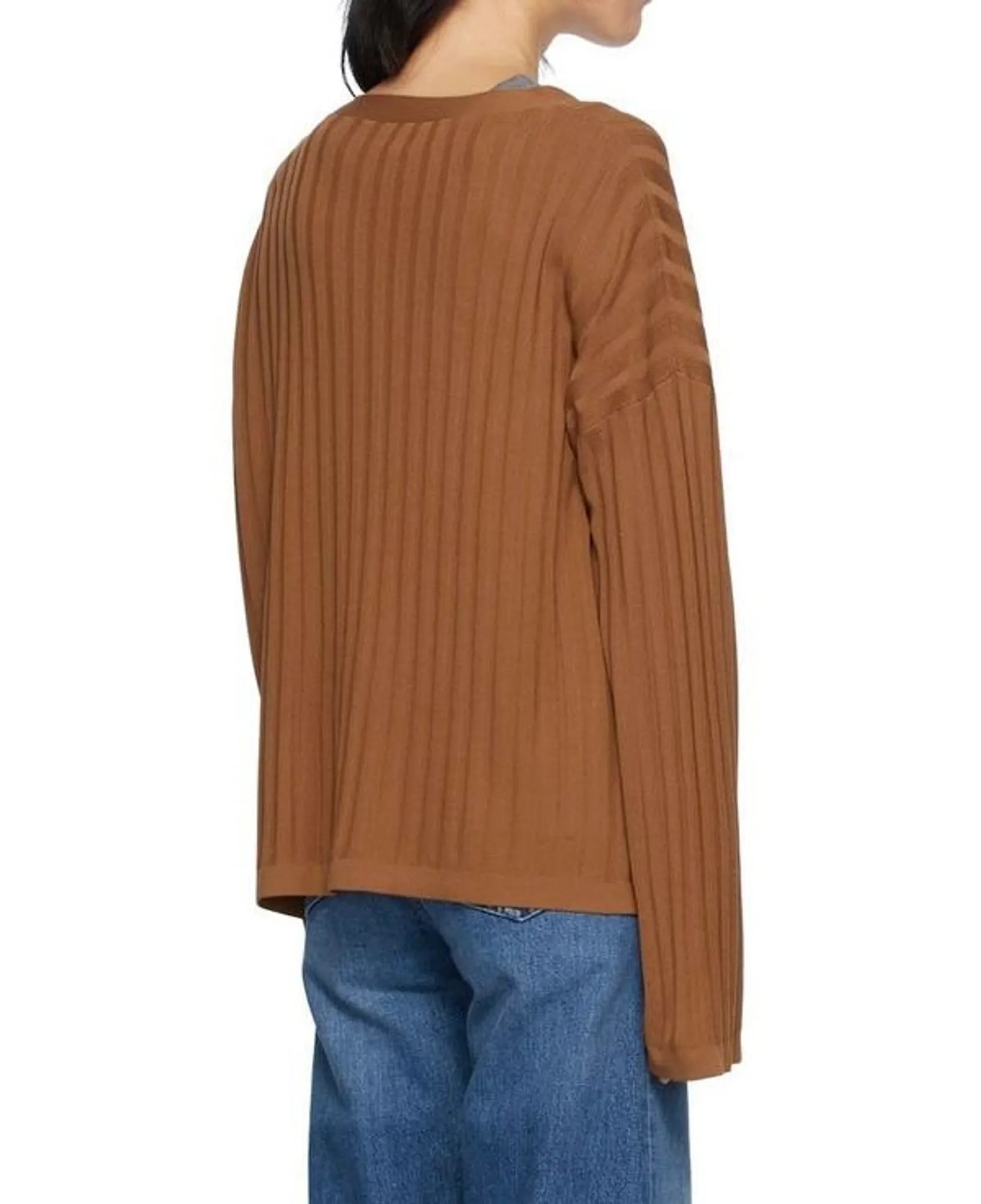 Toteme Vinci Rib In Tobacco Cardigan
