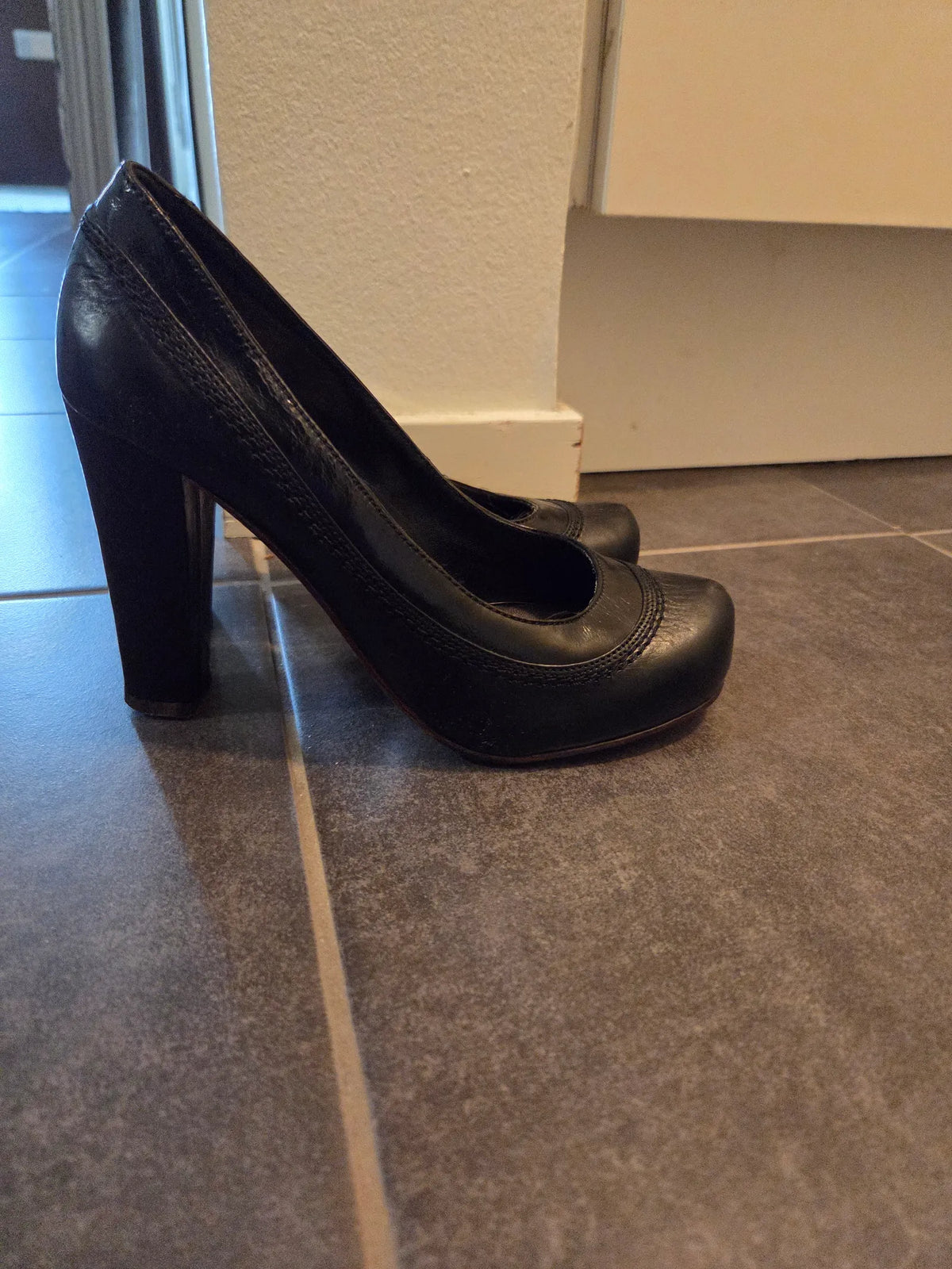 By Malene Birger Leather Round Toe Heels Heels