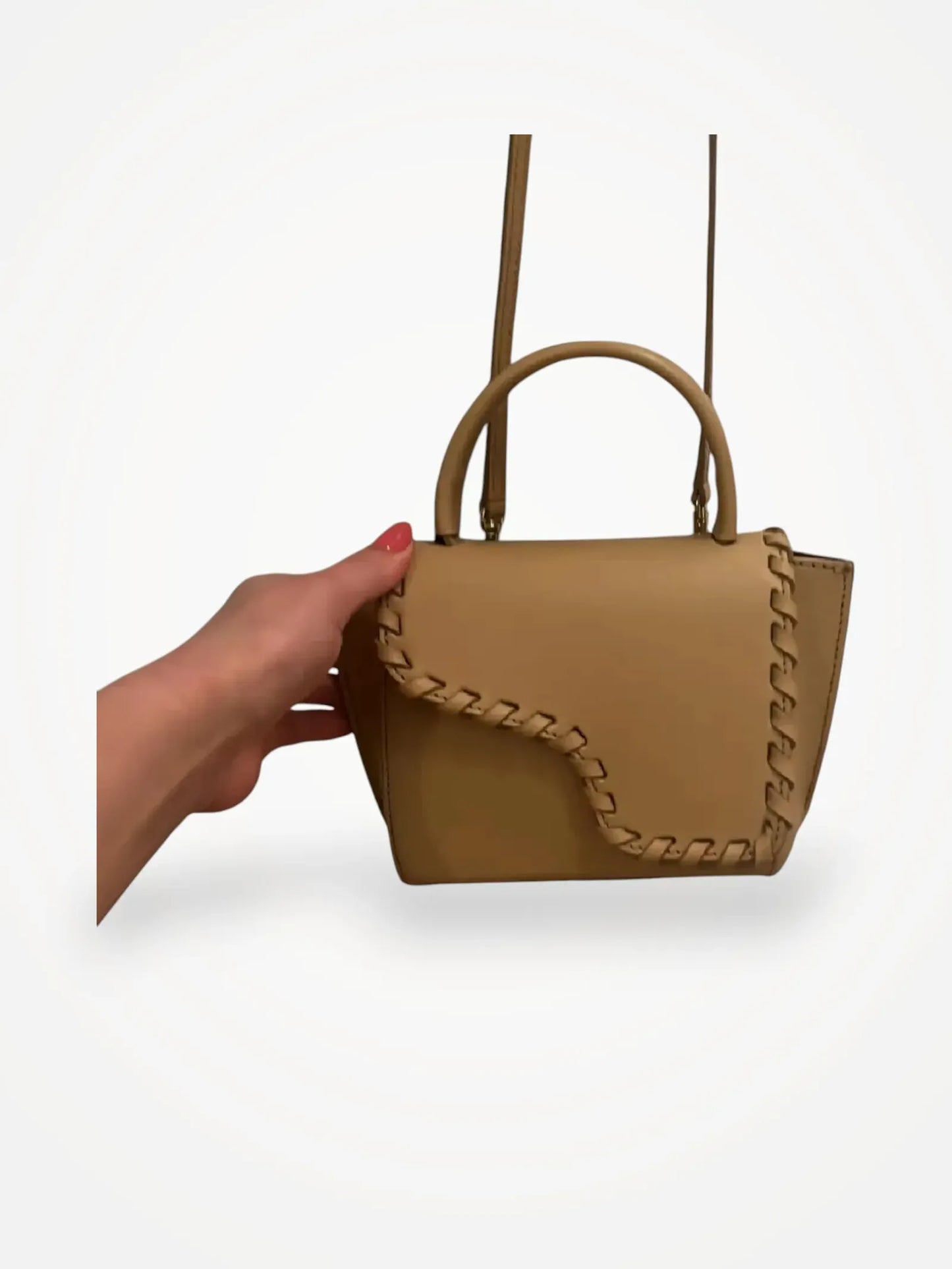 ATP Atelier Montalcino Stitch Nocciola Vacchetta-skinnhandväska