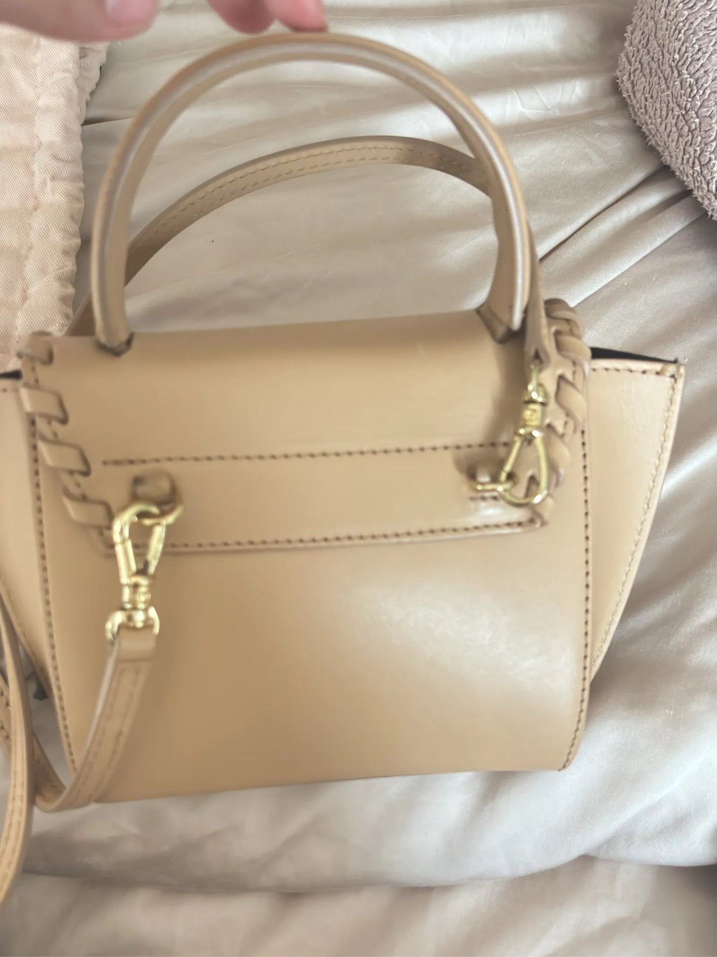 ATP Atelier Montalcino Stitch Nocciola Vacchetta-skinnhandväska