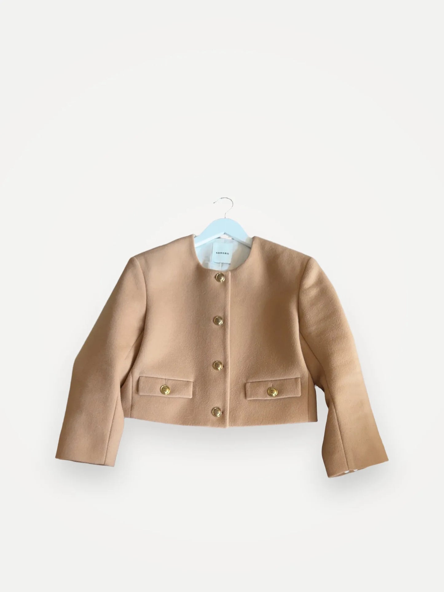 Sandro Cropped Wool-blend , Sfpve01088 Blazer