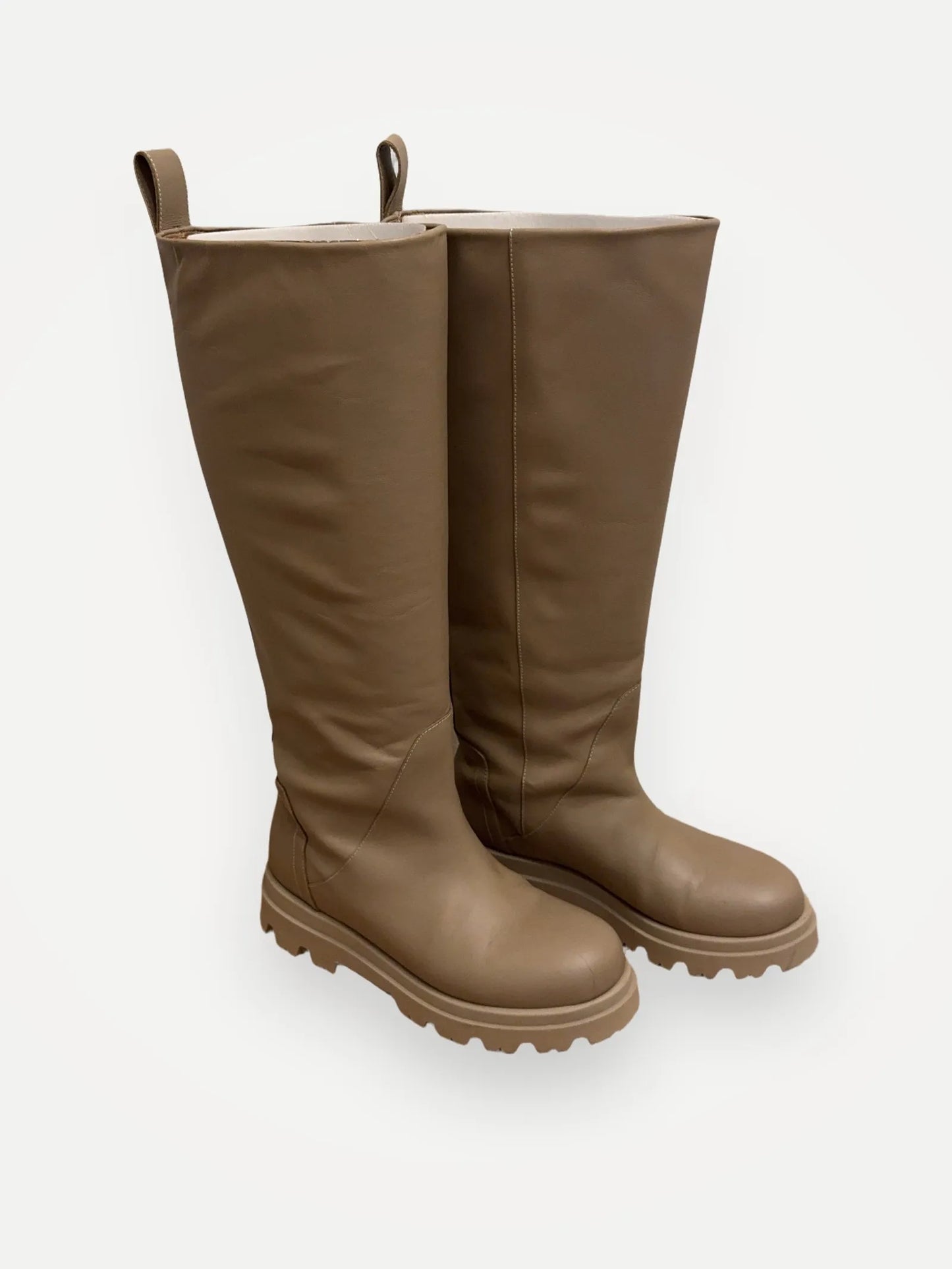 Flattered Luna Leather Taupe Boots