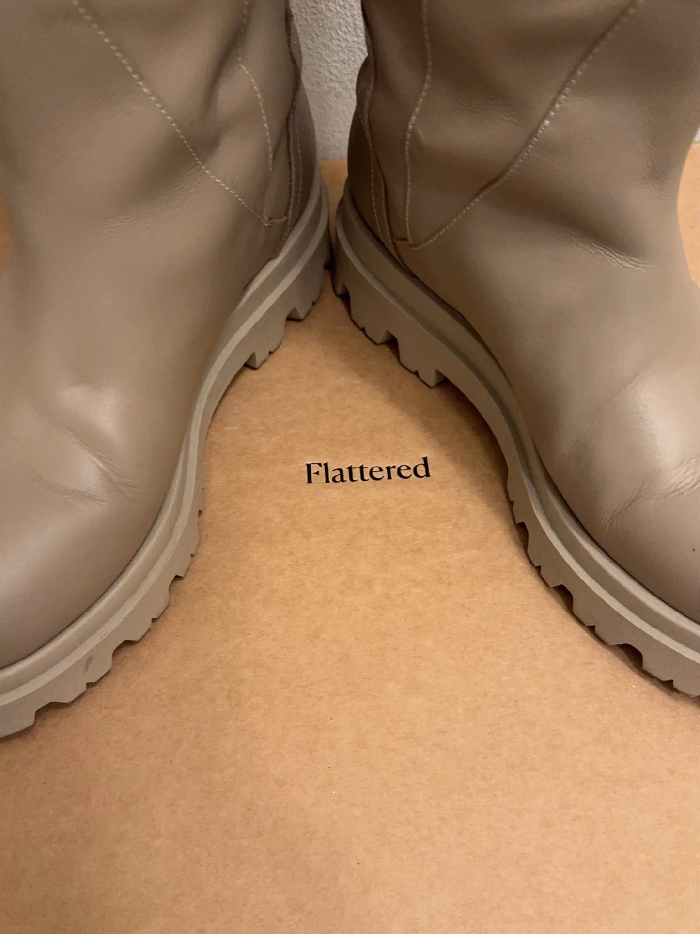 Flattered Luna Leather Taupe Boots