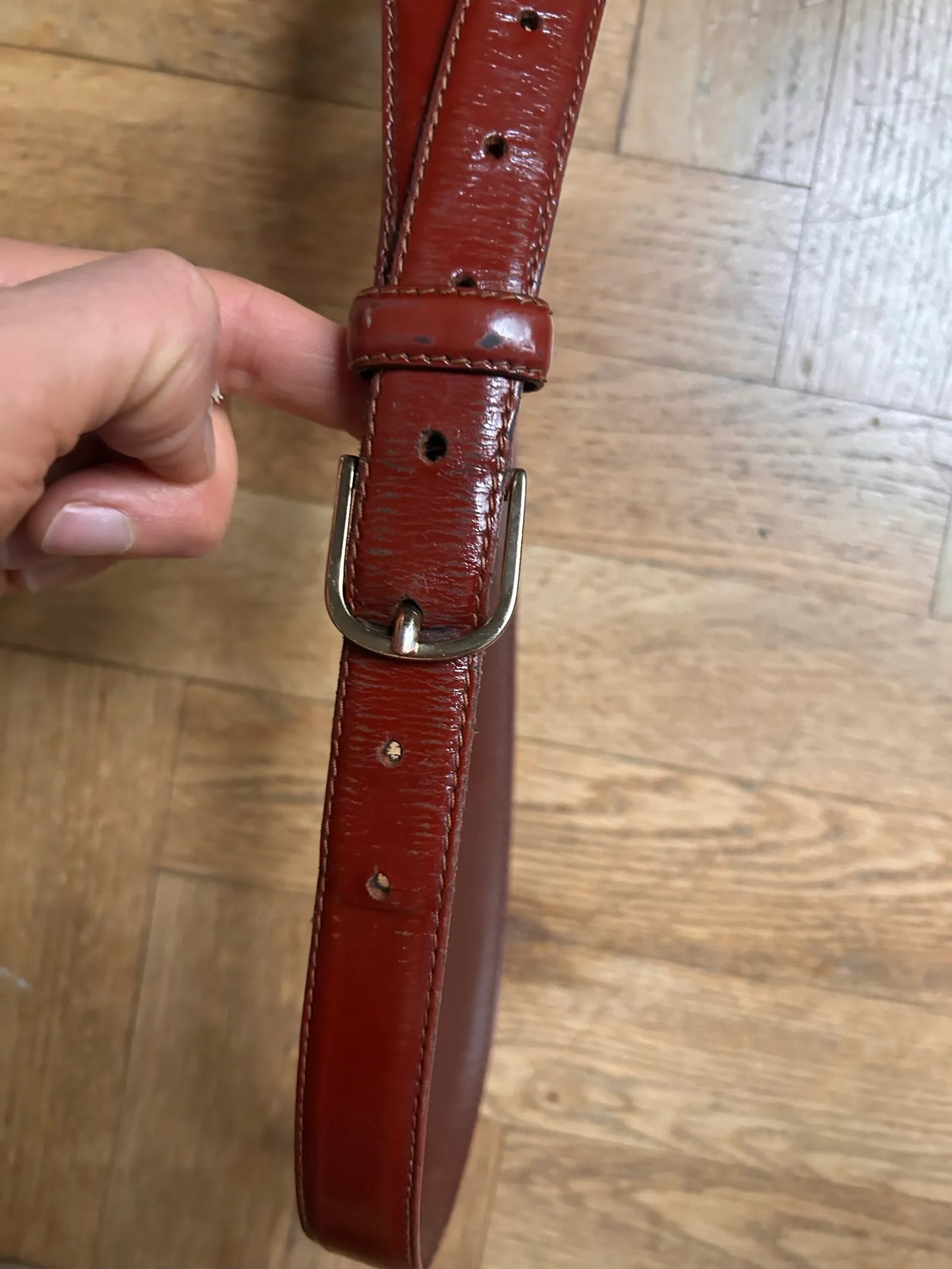 Toteme Totême Skinny Leather Belt Burgundy Belt