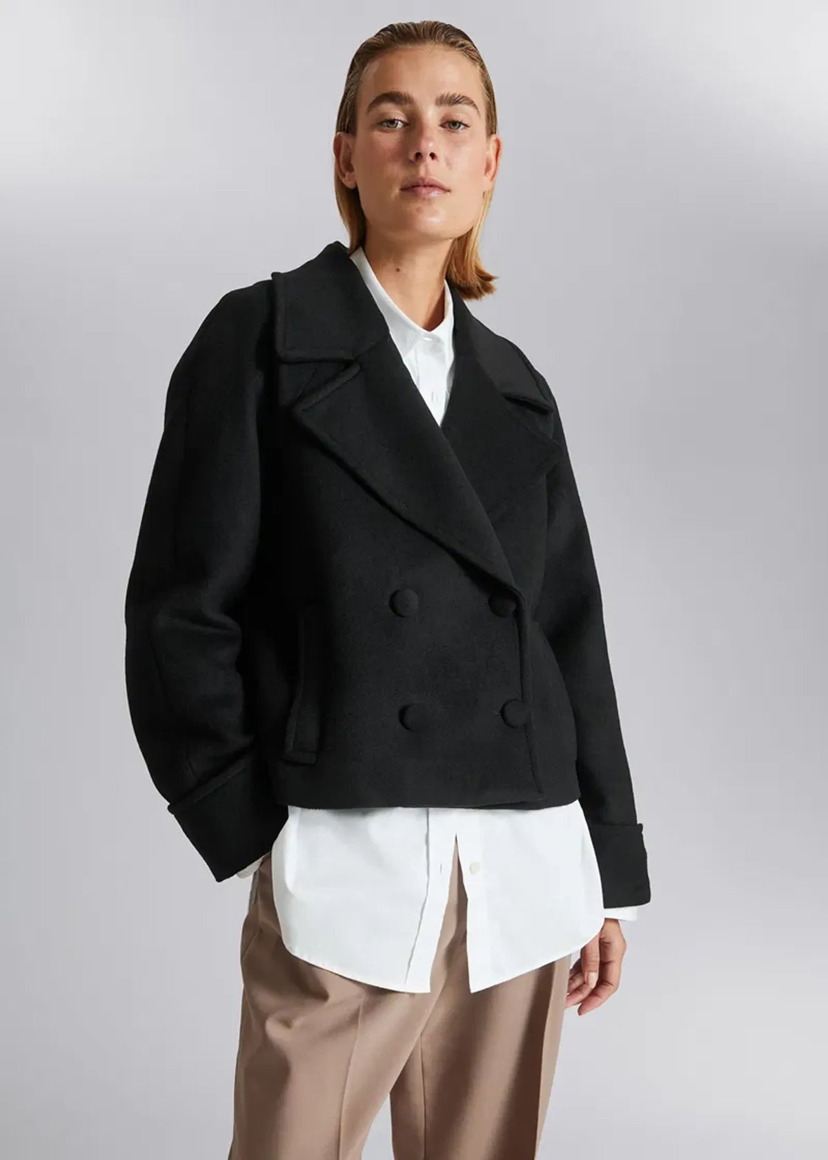 & Other Stories Cropped Pea-ullkappa NWT