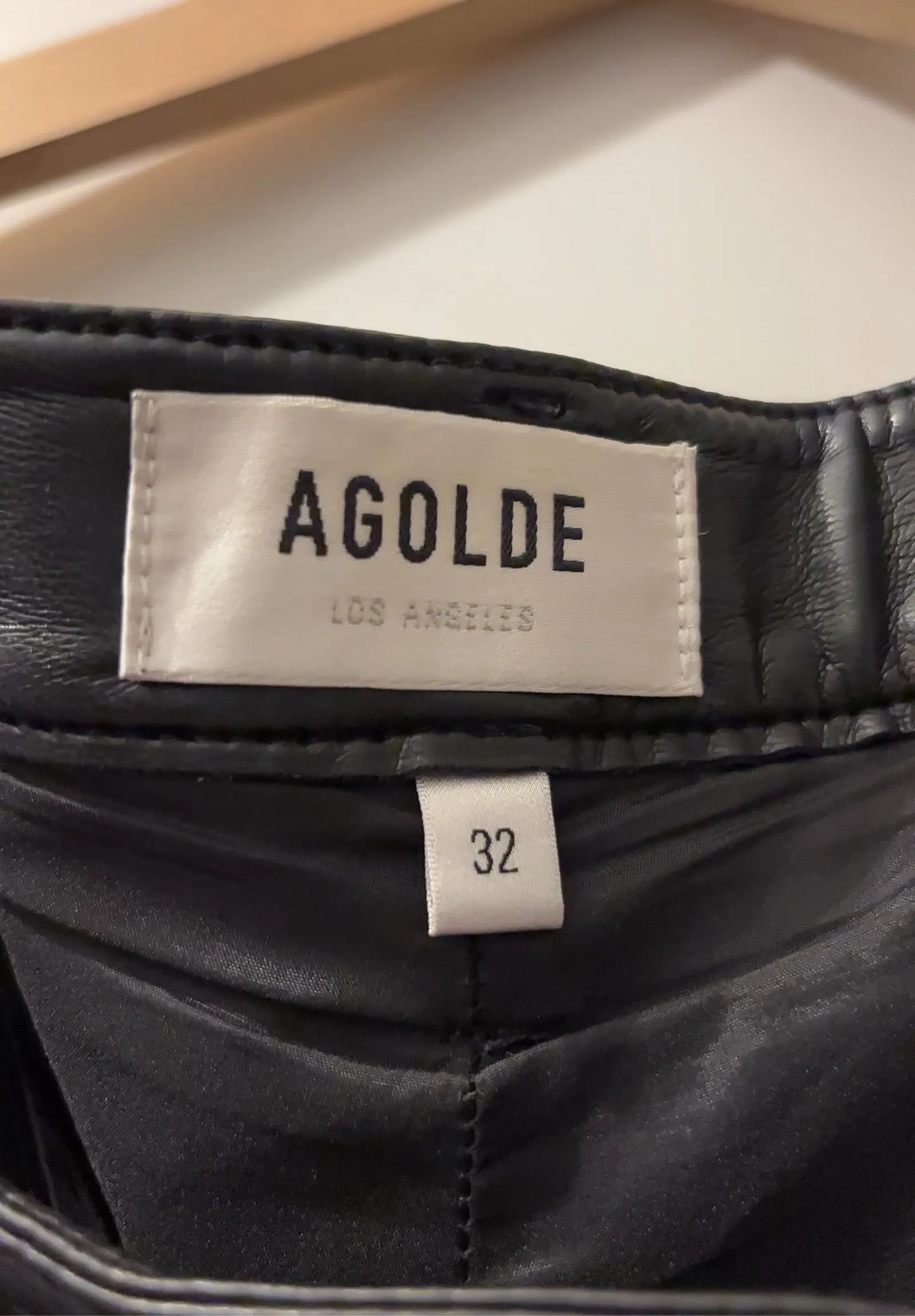 Agolde Mid-rise Leather-blend Bootcut Trousers