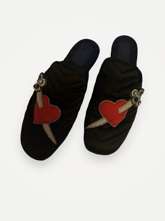 Gucci Princetown Silk & Clogs-skor