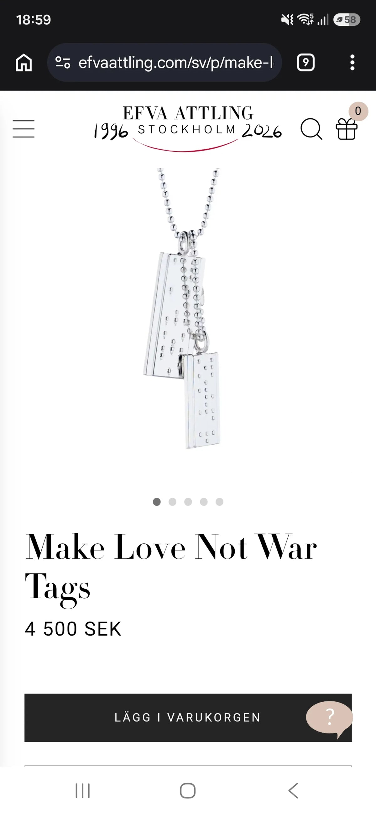 Efva Attling Make Love Not War-halsband