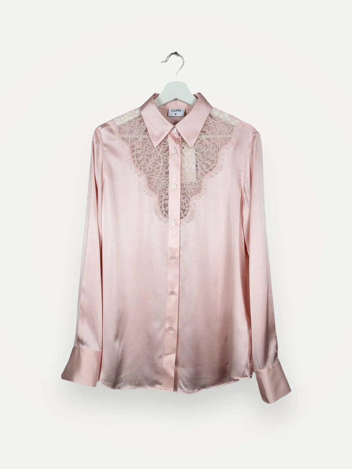 Filippa K V-detail Lace-sidenskjorta