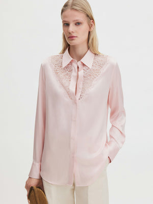 Filippa K V-detail Lace-sidenskjorta
