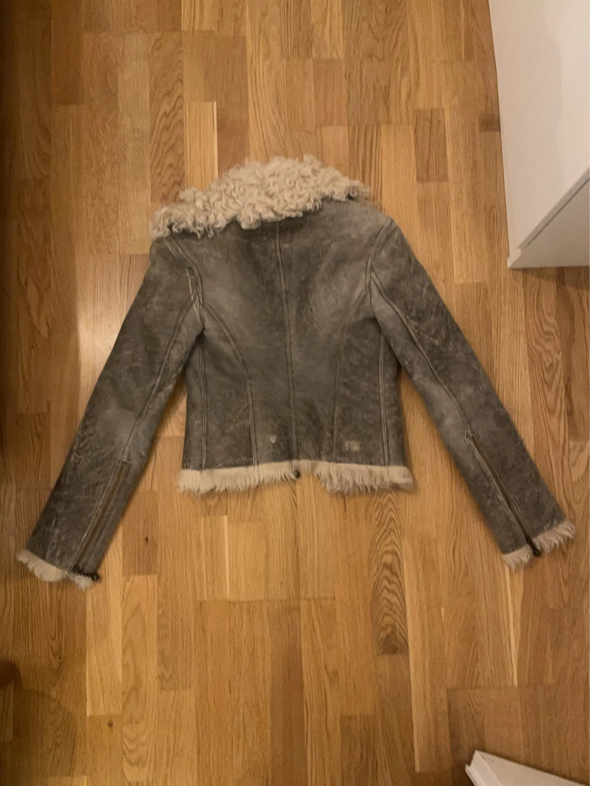 Acne Studios Shearling-trimmed Leather Leather jacket