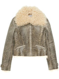 Acne Studios Shearling-trimmed Leather Leather jacket