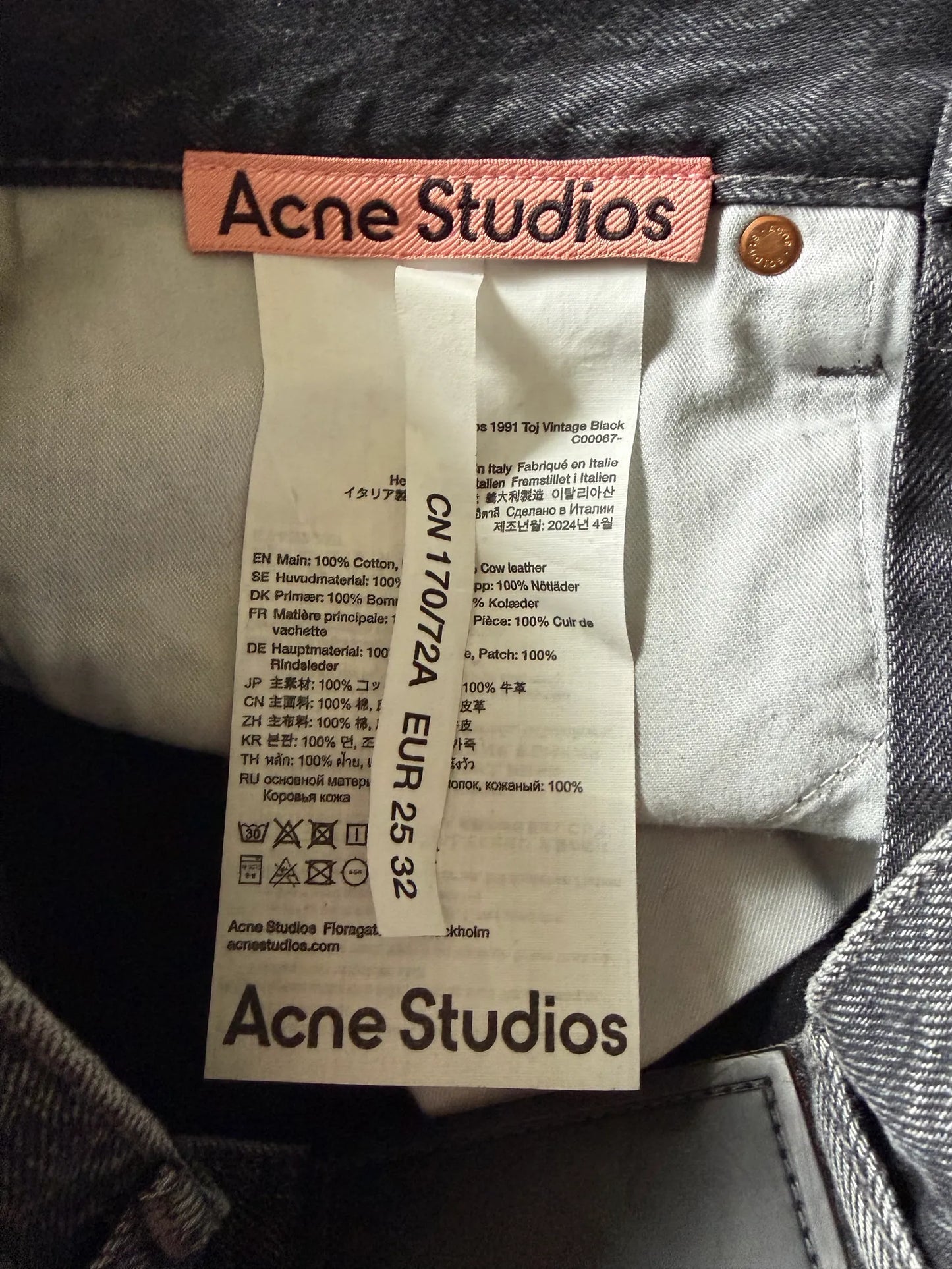 Acne Studios 1991 Toj Vintage Black Jeans