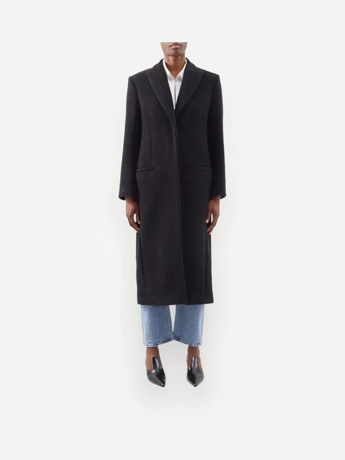 Toteme Single Breasted Wool-blend Bouclé Coat