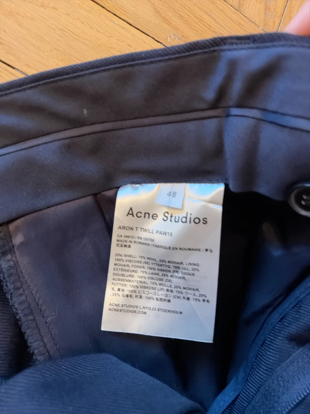Acne Studios Aaron-ullkostym NWOT