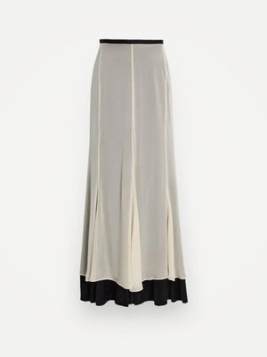 Dagmar Chiffon Maxi Cream/white/black Skirt