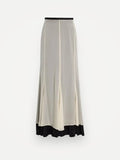 Dagmar Chiffon Maxi Cream/white/black Skirt