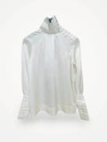 LiseLotte Westerlund Gathered Turtle Silk-sidenblus NWT