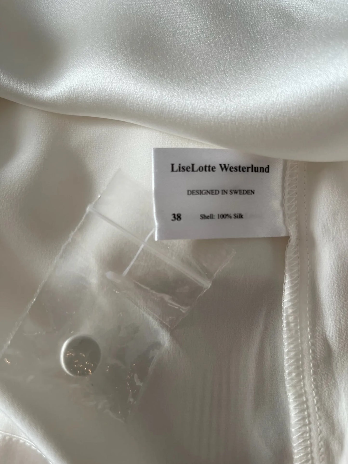 LiseLotte Westerlund Gathered Turtle Silk-sidenblus NWT