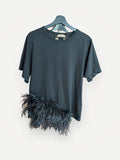 N°21 Feather-trimmed Cotton , 23en2m0f10140539000 T-shirt